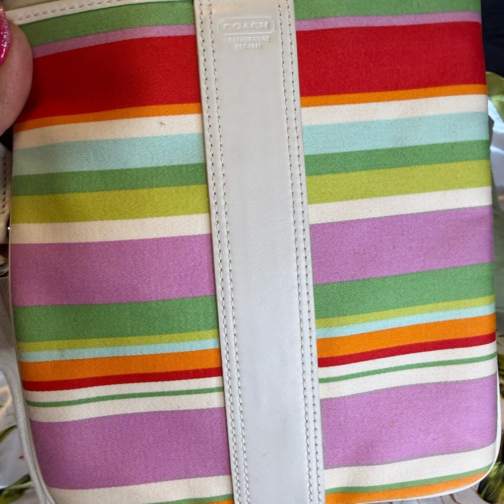 Coach Legacy Beach Stripe Swingpack Crossbody - Style F10703 - Picture 9 of 15